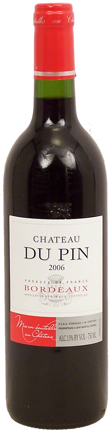 Chateau Du Pin&nbsp;&nbsp;bordeaux wine of France, 13% alc. by vol. Full-Size Picture